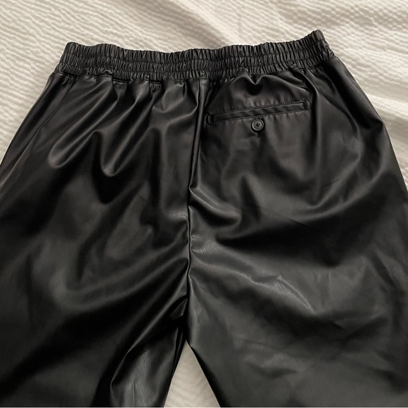 ATM Anthony Thomas Melillo Black Faux Leather Jogger Pants - Picture 8 of 15